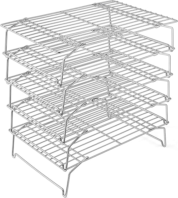 P&P CHEF 5-Tier Stainless Steel Cooling Rack, 15" x 10", Silver
