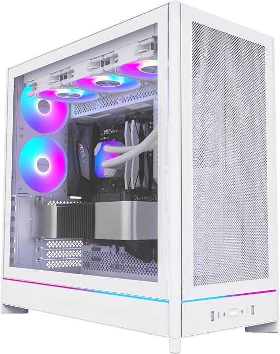MONTECH HS01 High Airflow ATX PC Case Reversible Back Connection White