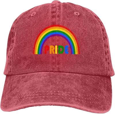 Rainbow Pride Hat for Men Women, Funny Adjustable Cotton Embroidered Gay Lesbian LGBT Baseball Cap
