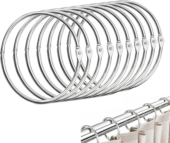 Pack of 10 Goods Ring 80 mm Book Binding Rings Large Goods Ring Large Metal Ring Quick Release Key Ring Opening for Photos Documents Files Office Craft Accessories