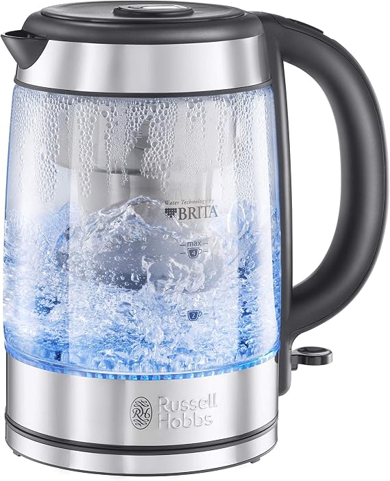 Russell Hobbs BRITA Purity Glass Kettle, 1.5L, Fast Boil, 20760-10