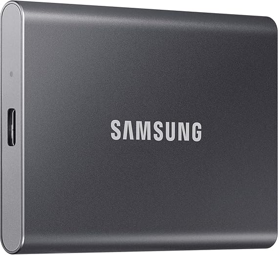 Samsung Portable SSD T7, 4 TB, USB 3.2 Gen.2, 1,050 MB/s read, 1,000 MB/s write, external SSD hard drive for Mac, PC, smartphone and games console, grey, MU-PC4T0T/WW