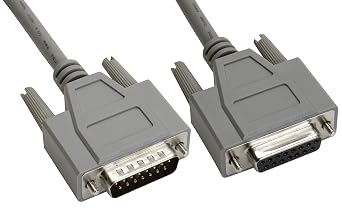 Amphenol CS-DSDMDB15MF-015 15-Pin DB15 Deluxe D-Sub Cable, Shielded, Male/Female, 15, Gray