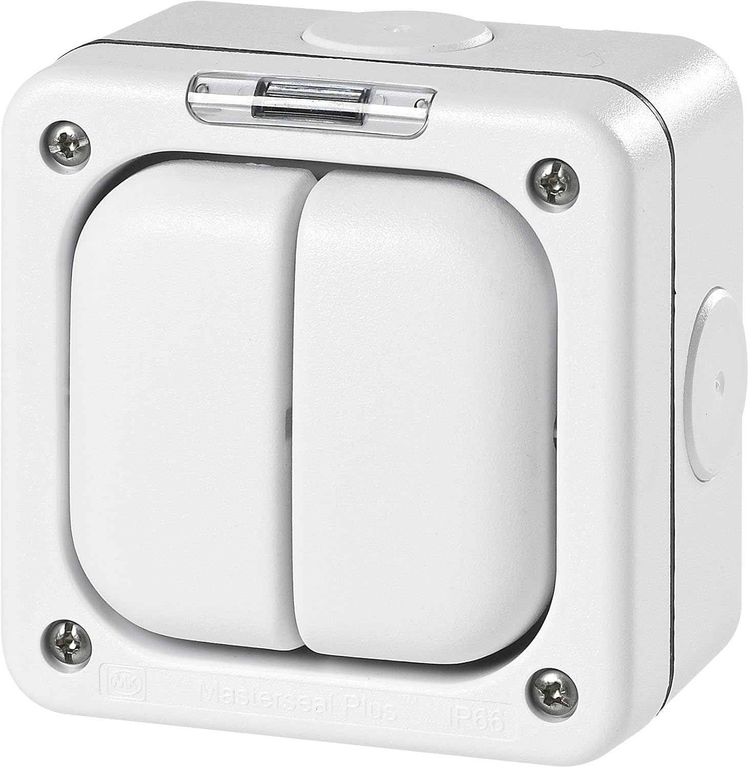 MK Masterseal Plus K56422WHI 2-Gang Switch Enclosure for Use with Any 2-Switch Modules