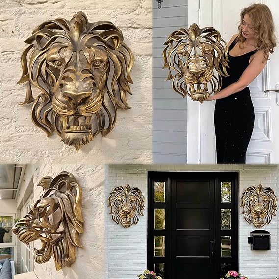 Rare Metal Lion Wall Art - Father's Day Gift, Creative Roaring Lion Wall Ornament, Housewarming Decoration
