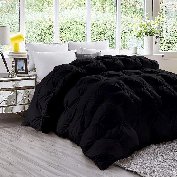 Light-Weight 1400-TC Pinch Pleated Down Alternative Comforter Twin XL Size 68 x 92 Inches 1-Piece All-Season Duvet Insert, 850 GSM Micro Fill with All Side Corner Tabs 100% Egyptian Cotton