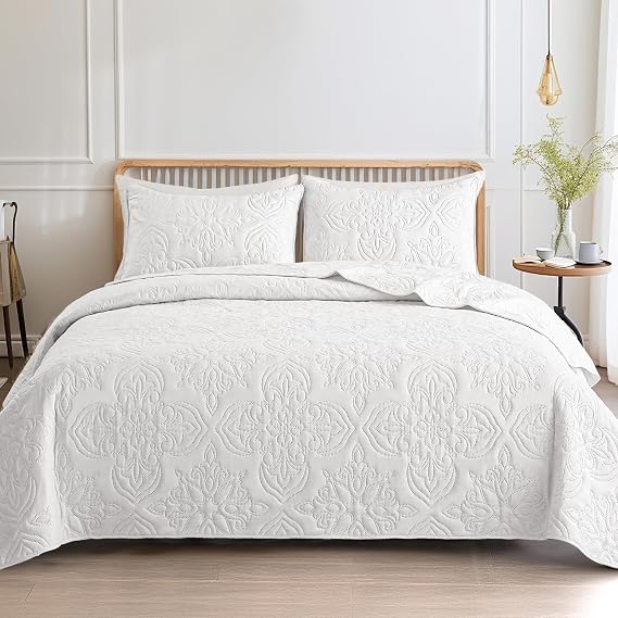Whale Flotilla Quilted Bedspreads 2 Piece Twin Size Floral Bedding Set