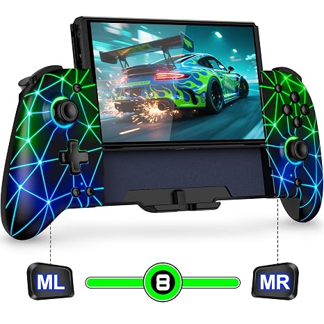 Mocagen Switch Controller Games with Handheld Mode, Wireless Swtich Pro Controller for Nintendo Switch/OLED with Marco Buttons/Big Grip/Turbo/Hall Effect Joystick & Trigger