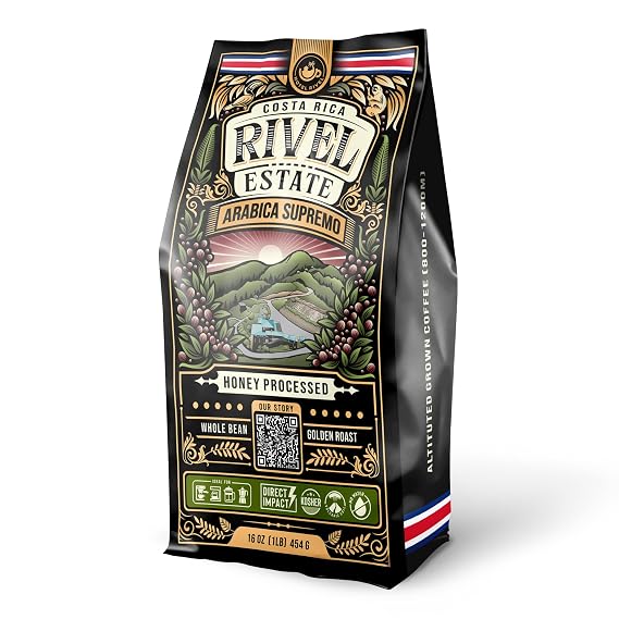 Premium Single-Origin Coffee Beans 100% Arabica, Freshly Medium Roasted, Smooth & Rich Flavor Specialty Grade Gourmet Coffee Whole Bean for Espresso, French Press & Drip Brewing 1lb Bag