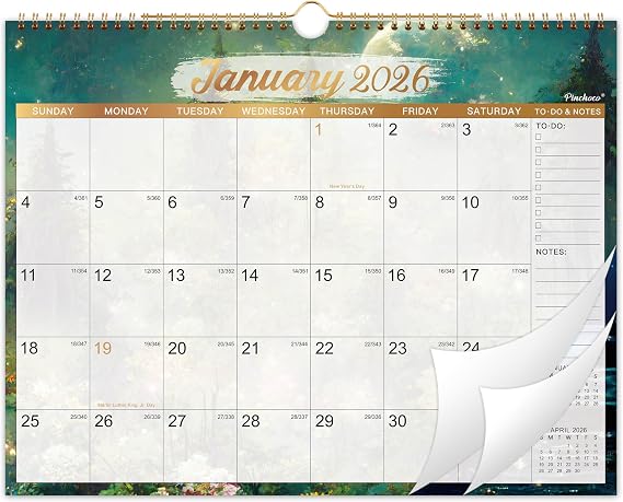 2026 Calendar - 2026 Wall Calendar, JAN 2026 - DEC 2026, 15" x 11.5", Large Wall Calendar 2026 with Spiral Binding, Notes & To-do List, Perfect 2026 Calendars 12 Month for Organizing