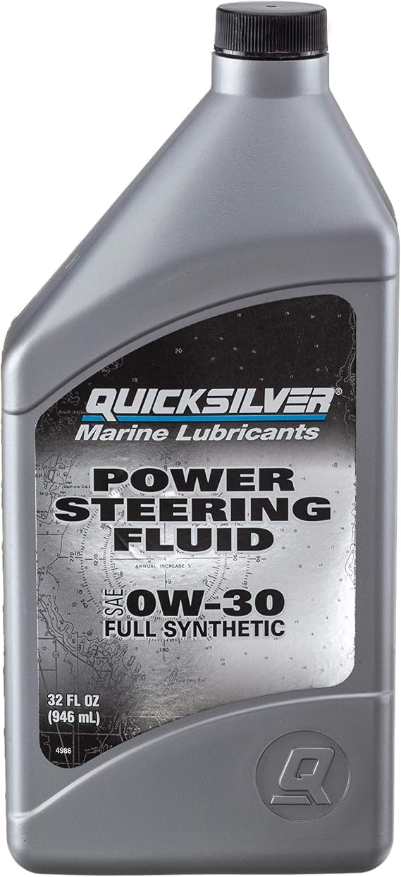 Quicksilver 858077Q01 Power Steering Fluid SAE 0W-30, Full Synthetic 32 Oz. Bottle