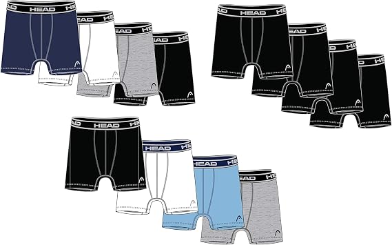 HEAD Mens Underwear -Boxer Briefs, Briefs or String Bikinis Performance or Cotton Stretch 12-Pack Tagless S-5XL