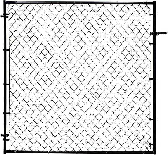 Adjust-A-Gate Adjustable Chain Link Square Corner Complete Gate Kit, Fit-Right, Black, 6'H