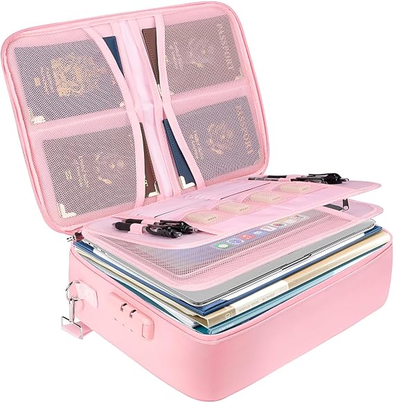 BALEINE Fireproof Document Box with Lock, Waterproof Fire Safe File Bag