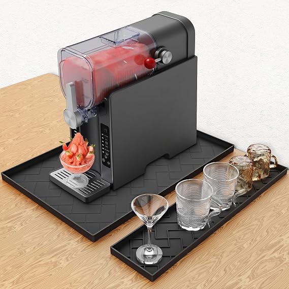 Silicone Mat for Ninja Slushie Machine&Ninja Creami- Removable 22.5"*15"*0.7" Countertop Protector Mat,Concave Convex Design, Leak-Proof and Slip-Resistant ice Gream Maker&Slushie Machine Accessories