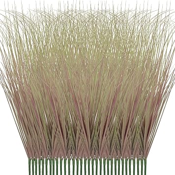 32 Bundles Artificial Fall Plants Onion Grass 17 Inch Tall Fake Shrubs Wheat Grass UV Resistant Greenery Stems Autumn Faux Bushes Plant for Indoor Outdoor Garden Office Home Decor(Light Purple)