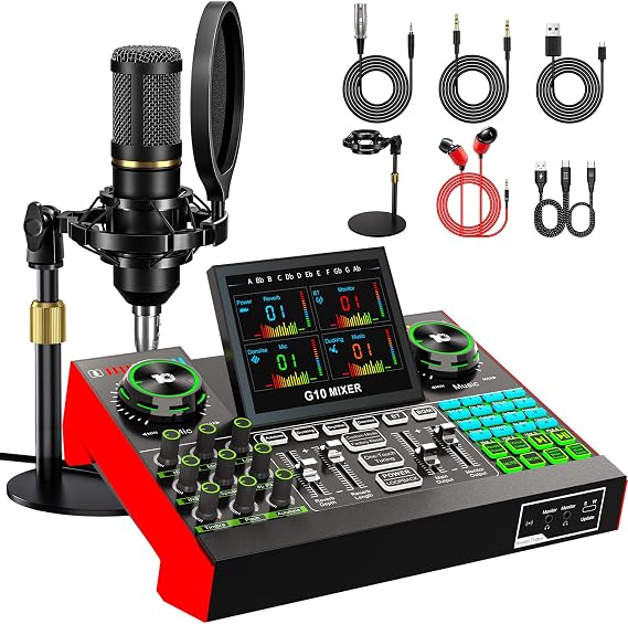 TENLAMP G10 Creator Podcast Equipment Bundle with Microphone | Professional audio made simple with smart voice processing, noise reduction and Bluetooth connectivity.
