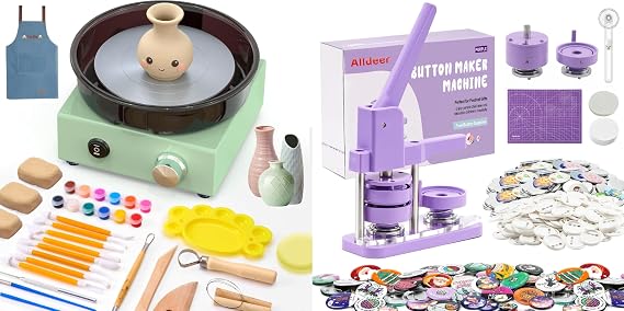 Alldeer Bundle Deal - Pottery Wheel 6" and Button Maker 1.25"