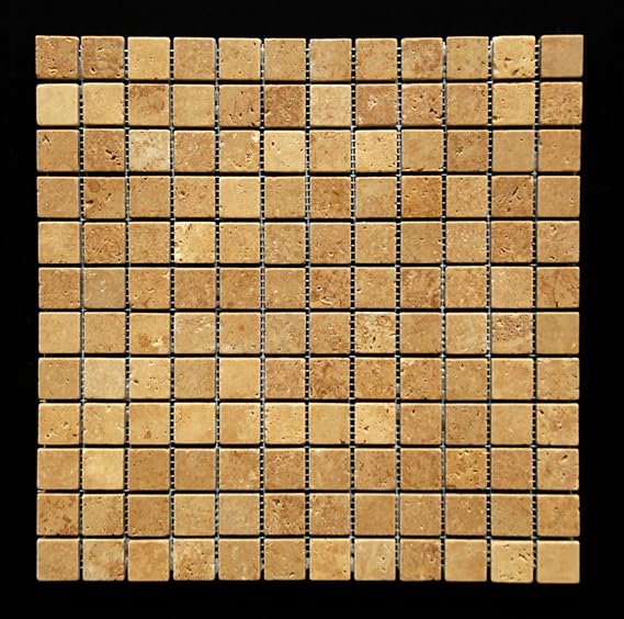 Noce 1 X 1 Travertine Tumbled Mosaic Tile