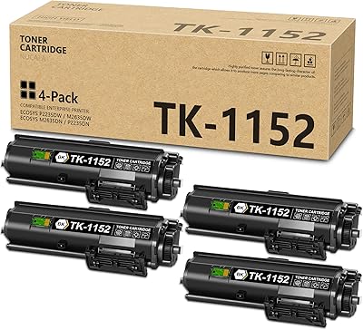 Compatible TK-1152 TK1152 1T02RV0US0 Toner Cartridge Replacement for Kyocera TK 1152 Toner Works with ECOSYS P2235dw M2135dn M2635dw M2635dn P2235dn M2735dn Printer 3,500 Yield, 4-Pack Black