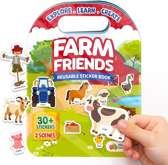 Reusable Sticker Books for Toddlers 1-3 Years - Travel Activity Book