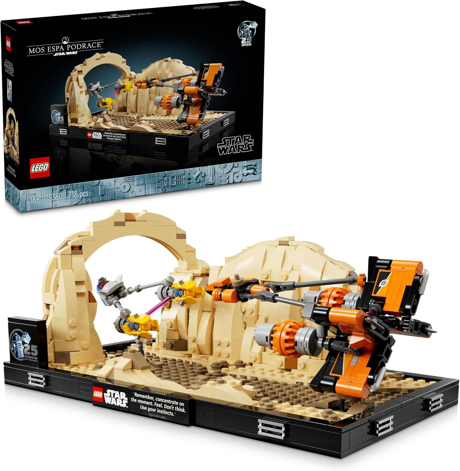 LEGO Star Wars: The Phantom Menace Mos Espa Pod Racing Diorama 75380 Collectible Creative Model Building Set for Adults Who Love Star Wars 718 Pieces