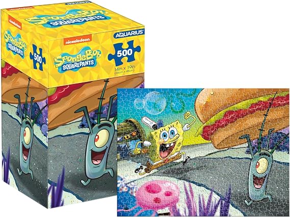 Aquarius Spongebob Plankton 500 Piece Jigsaw Puzzle for Adults and Teens - Spongebob Squarepants Merchandise 14"x19" Collectible Merchandise Gift