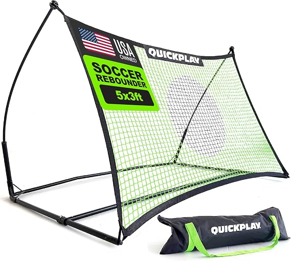 QUICKPLAY Tekkers Soccer Rebounder Net for Passing & First Touch | Loop-pass return technology, Weighted base frame, 90-second Flexi-Post setup, 5-layer net, Solo & team drills