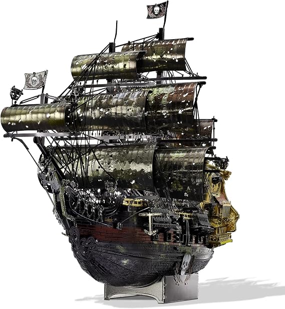 Piececool 3D Metal Puzzles for Adults, The Queen Anne's Revenge Pirate Ship Model Kits, 3D Watercraft Model Building Kit, DIY Craft Kits Difficult 3D Puzzles for Family Time