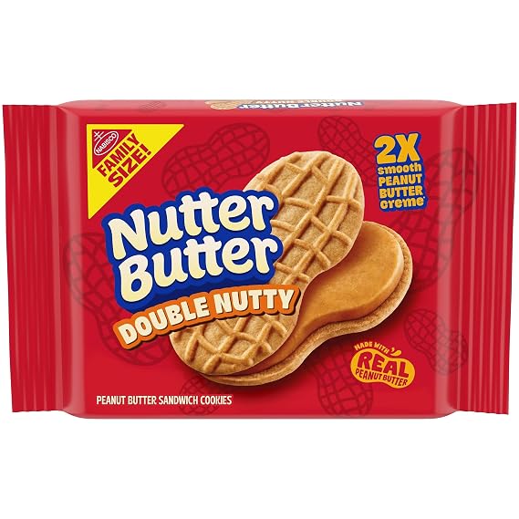 Nutter Butter Double Nutty Peanut Butter Sandwich Cookies, 1 Pack (15.27 oz.) | Family Size