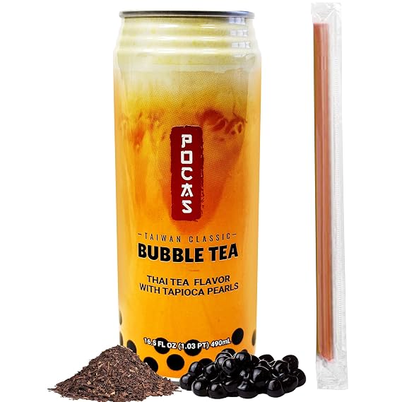 POCAS BUBBLE TEA, Classic Taiwan Style Milk Tea with Tapioca Pearls. Ready to serve boba tea (9)