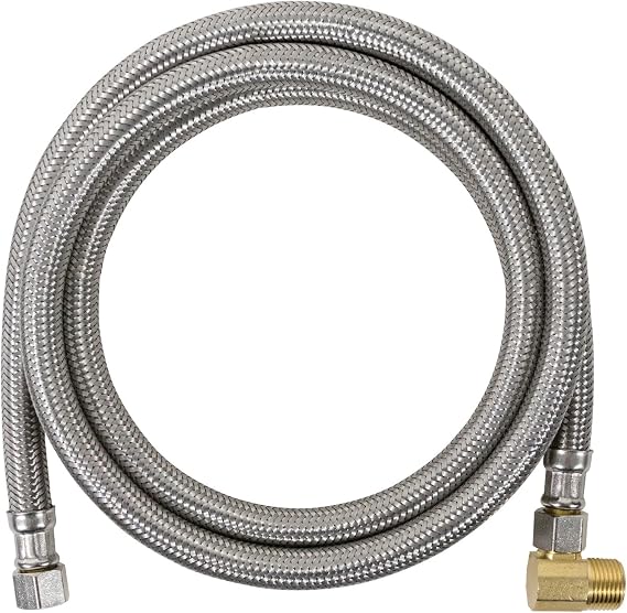 Certified Appliance Accessories Dishwasher Hose with 90 Degree MIP Elbow, Water Supply Line, 5 Feet, PVC Core with Premium Braided Stainless Steel