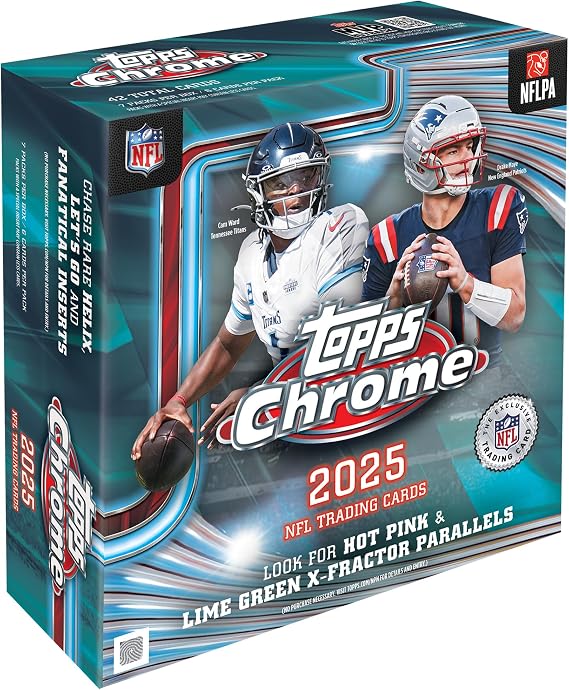 2025 Topps Chrome NFL Football - Factory Sealed - Mega Box