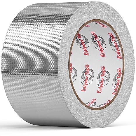 3" x 82Ft Aluminum Foil Heat Shield Tape Fiberglass Thermal Tape | High temp aluminum foil tape with fiberglass backing. For pipe, duct, exhaust, HVAC thermal insulation & sealing.