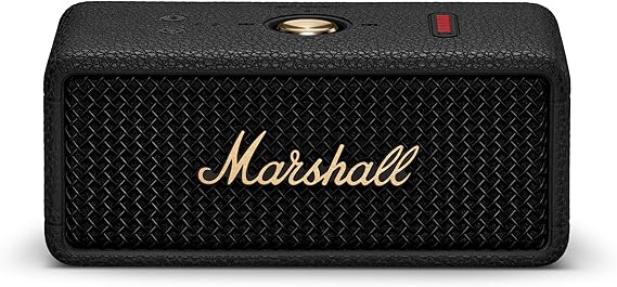 Marshall Emberton III Portable Bluetooth Speaker - Rugged Waterproof/Dust-Proof Design | Loud Stereo Sound, Deep Bass | Compact and Wireless for Travel and Outdoors - Black and Brass