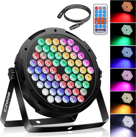60 LED Stage Lights, 90W RGB 3 in 1 Par Light with Remote & DMX Cable, Super Shiny Bright Light Uplights for Events Wedding Club Band Music Dance Show DJ Party Lighting