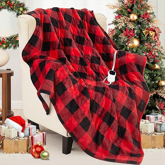 HomeMate Electric Blanket Heated Full Size - 72x84 Ultra Soft Cozy Flannel Heating Blanket with 10 Fast Heat Levels 8 Hours Auto Off Over-Heated Protection ETL Certification Keep Warm in Home Office