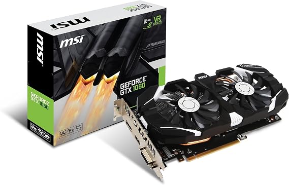 msi Computer GTX 1060 3GT OC NVIDIA GeForce 3GB GDDR5 DVI/HDMI/DisplayPort PCI-Express Video Card