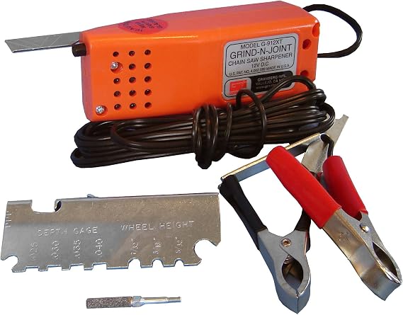 Granberg G721 Grind-N-Joint II 12V Portable Handheld Chainsaw Sharpener Kit | 22,000 RPM Motor with Cooling Fan, 3 Angle Positions, EZ Gage Sets Stone Height and Depth Gauges, Fits Standard Chain Pitches
