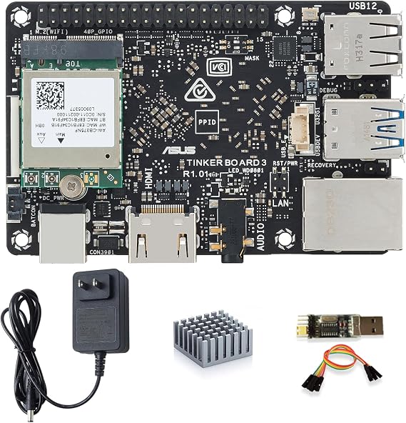 Tinker Board 3 Rockchip RK3566 AI Single Board Computer, LPDDR4X 2GB/4GB RAM 1TOPS NPU Mali G52 GPU, 4K HDMI Display, OpenGL ES OpenCL, Support Debian Android Yocto (2GB RAM None eMMC)