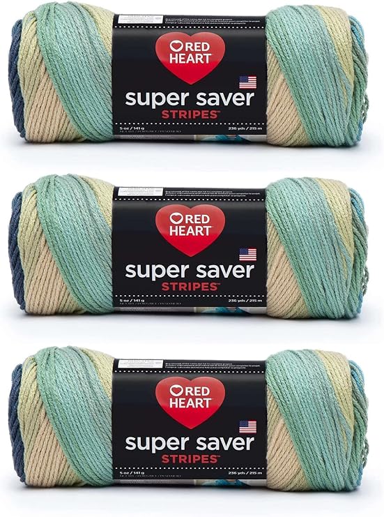 Red Heart Super Saver Yarn, Sutherland Stripe 3 Pack