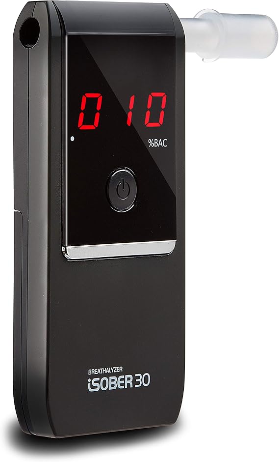 30 Fuel Cell Breathalyzer | DOT & NHTSA Compliant | FDA 510(k) Cleared | Portable BAC Tester for Alcohol | Memory & Clock