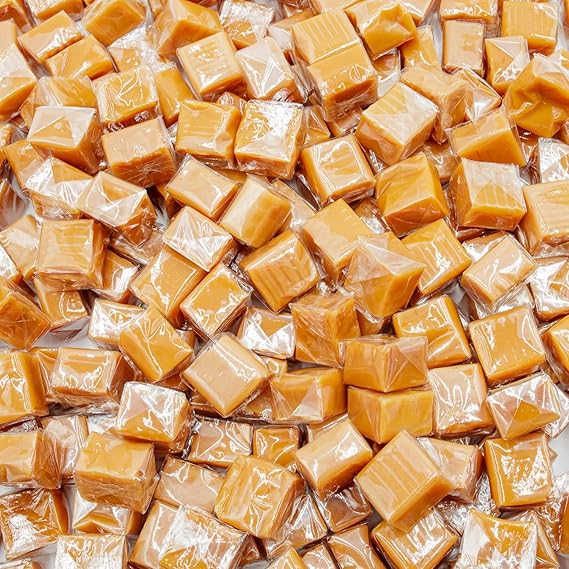 CARAMEL SQUARES Candy 1 lb Anti Melt Pack, Individually Wrapped (64 Pieces), Soft and Chewy, Classic Milk Flavor, Bulk