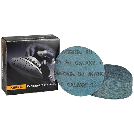 Mirka Galaxy 6 Inch Ceramic Sanding Discs 80 Grit, Hook & Loop, 50 Pack