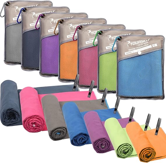 SYOURSELF Microfiber Camping Towel, Quick Dry Towel, Soft Absorbent Compact Travel Gym Workout Sweat Towel for Beach Yoga Swim Travel Camping Hiking Backpack Essentials (M:40"x20")