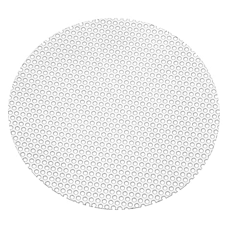 PATIKIL 4" Diameter 304 Stainless Steel Perforated Sheet, 0.06" Hole 19GA Expanded Metal Mesh Round Slices Plate Screen Decorative Meshes for Ventilation Grill Smoking, Silver Tone