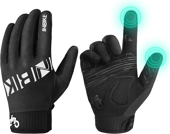 INBIKE Cycling Gloves for Men Women Anti-Slip Padded Mountain Biking Glove | Touchscreen Fingers, Breathable Lightweight Mesh Fabric, Anti-Slip Padded Palms, MTB Mountain Bike, Road Cycling
