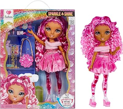 Rainbow High Sparkle & Shine Doll - Leilani - 28cm Fashion Doll with Pink Hair and Magic Bubbles in Legs, Colour, Style, Play, Collectable, for Children Ages 4 to 12+