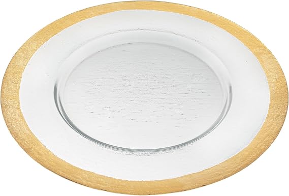 Badash Gold Border Round 13 inch Handmade Glass Charger