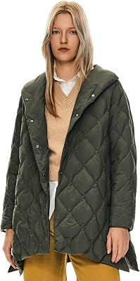 Orolay Womens Oversized Quilted Puffer Jacket Lightweight Insulated Casual Long Sleeve Padded Coat with Pockets